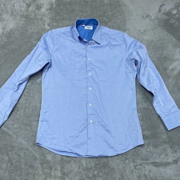 Duchamp London Slim Fit Dress Shirt 16/L Light Blue Long Sleeve a0429 - Picture 1 of 7